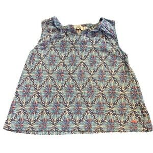 New Vineyard Vines Girls Jersey Top Shirt Floral Blue Sz  S(7-8) Pink Logo Whale